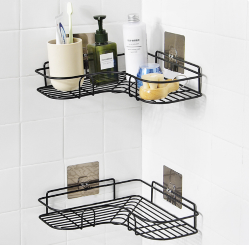 1/2Pc Corner Shelves Wall Mounted Kitchen Bathroom Organizer Storage Holder Rack - Picture 9 of 9