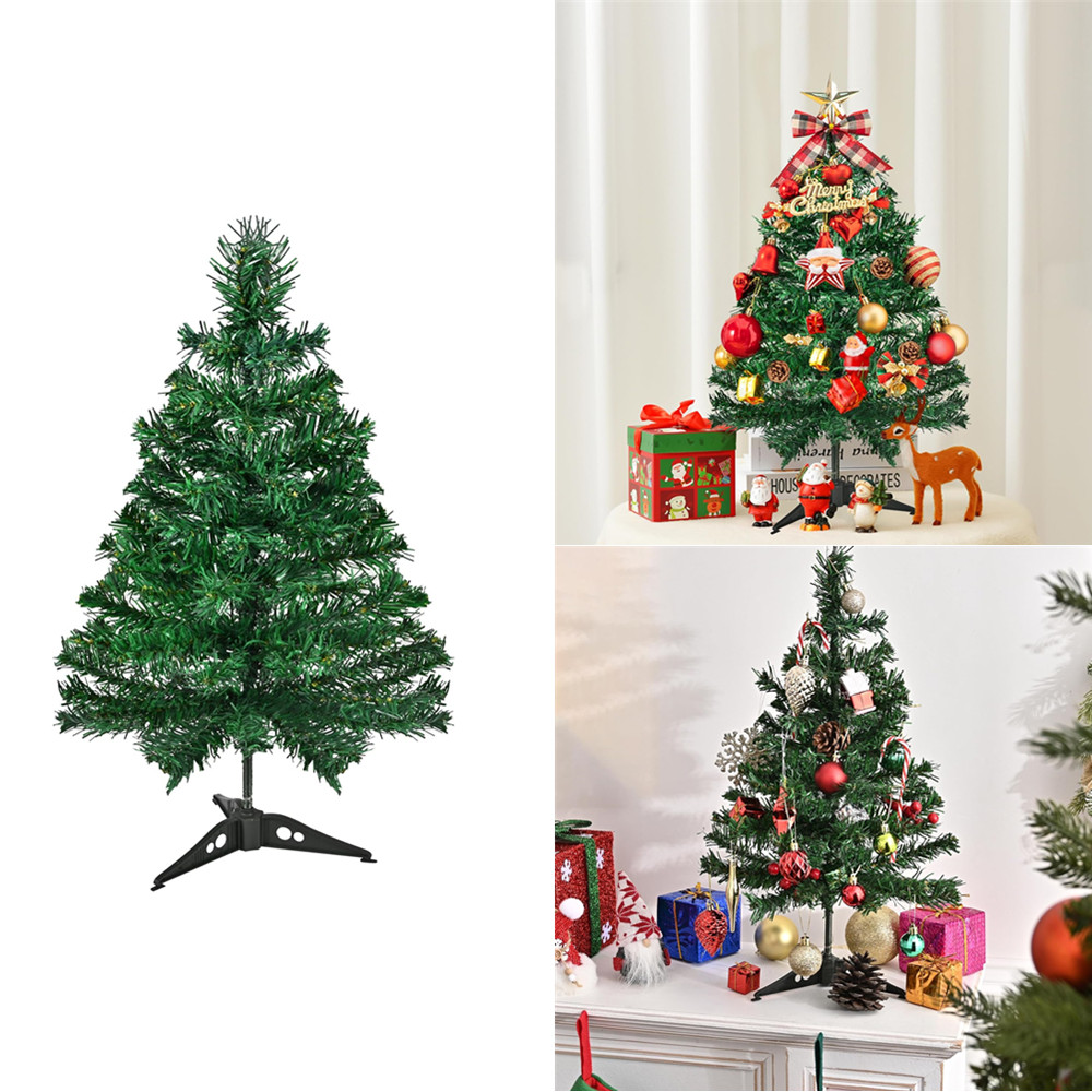 Christmas Mini Tabletop Tree 2ft Artificial PVC Xmas Tree DIY 3.3ft Light String - Picture 15 of 16