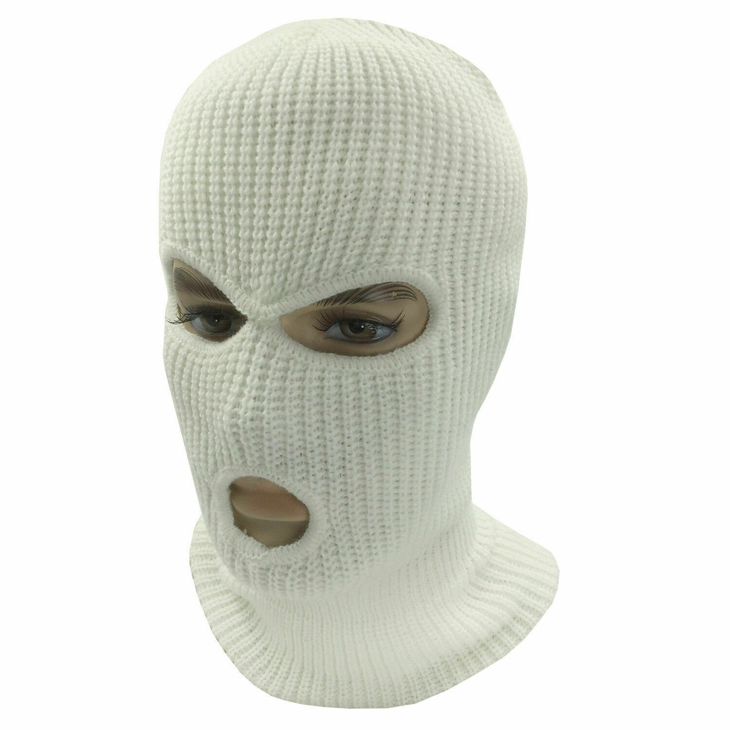 Máscara de esquí cubierta facial completa tejida de 2/3 orificios invierno impermeable cálida para ciclismo al aire libre - Imagen 14 de 17