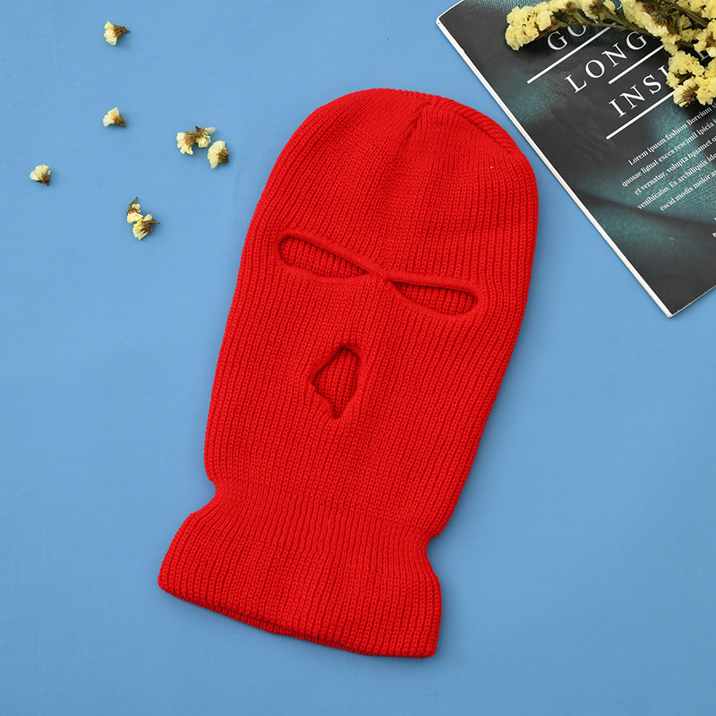 Máscara de esquí cubierta facial completa tejida de 2/3 orificios invierno impermeable cálida para ciclismo al aire libre - Imagen 15 de 17