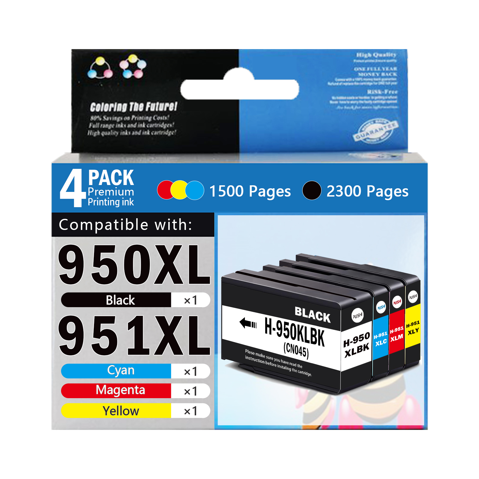 932XL 933XL Ink Cartridges Combo 4 Pack Compatible with HP Officejet 6100 7110 - Picture 14 of 14