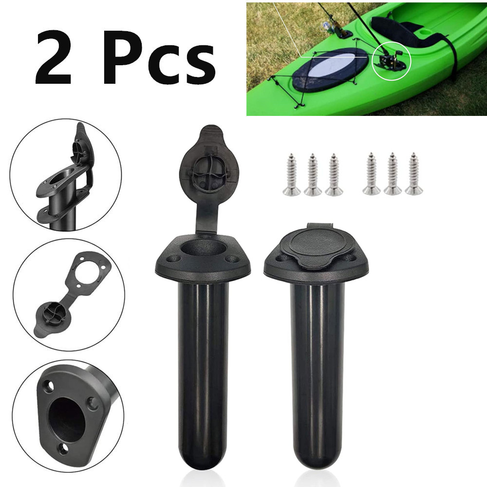 Soporte de caña de pescar de montaje empotrado de 2 piezas para aparejos de pesca para kayak barco herramienta de accesorios - Imagen 13 de 14