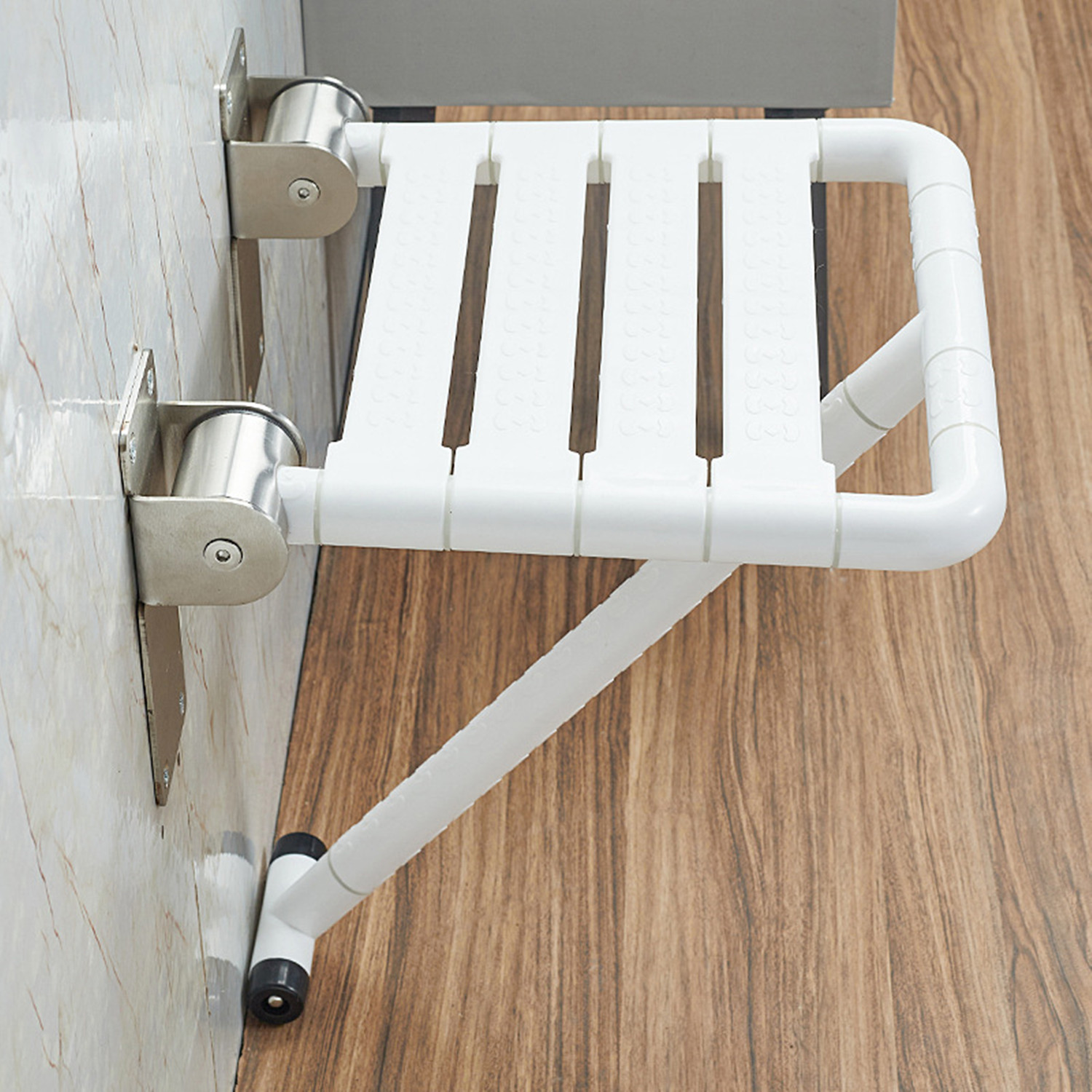Folding Shower Seat Wall Mounted Shower Bench 550LB Load Bearing Shower Chair - Picture 14 of 15