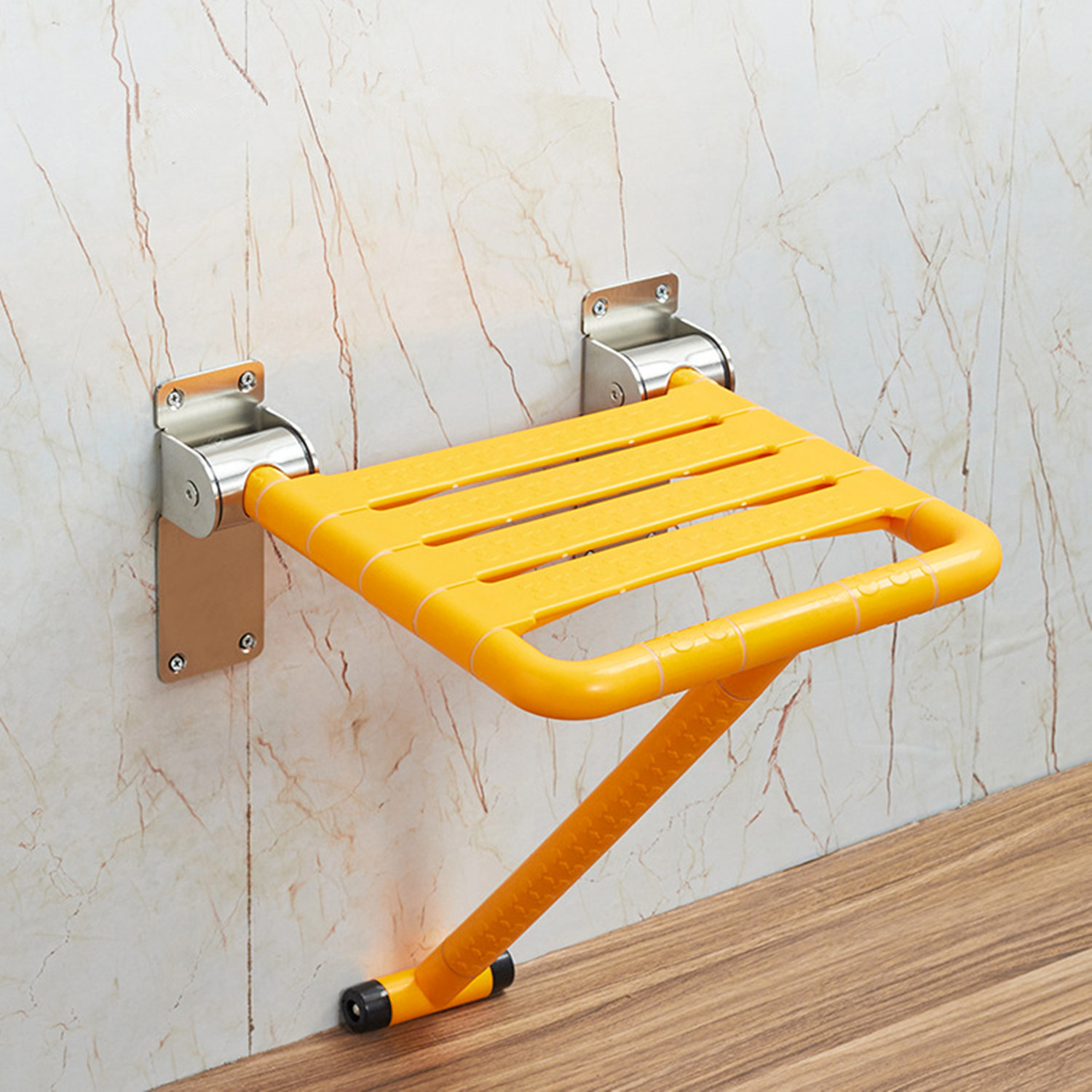 Folding Shower Seat Wall Mounted Shower Bench 550LB Load Bearing Shower Chair - Picture 15 of 15