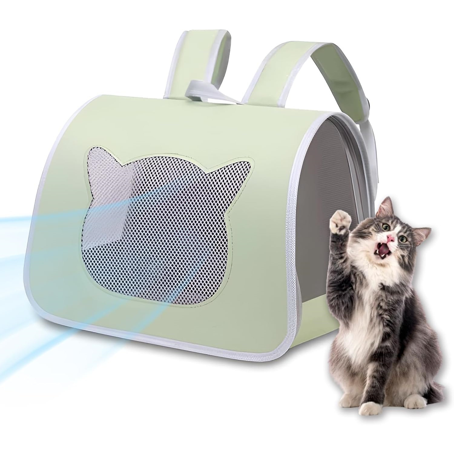 Mochila para gatos porta mascotas malla ventilada lados suaves perro mochila de viaje exterior - Imagen 16 de 19