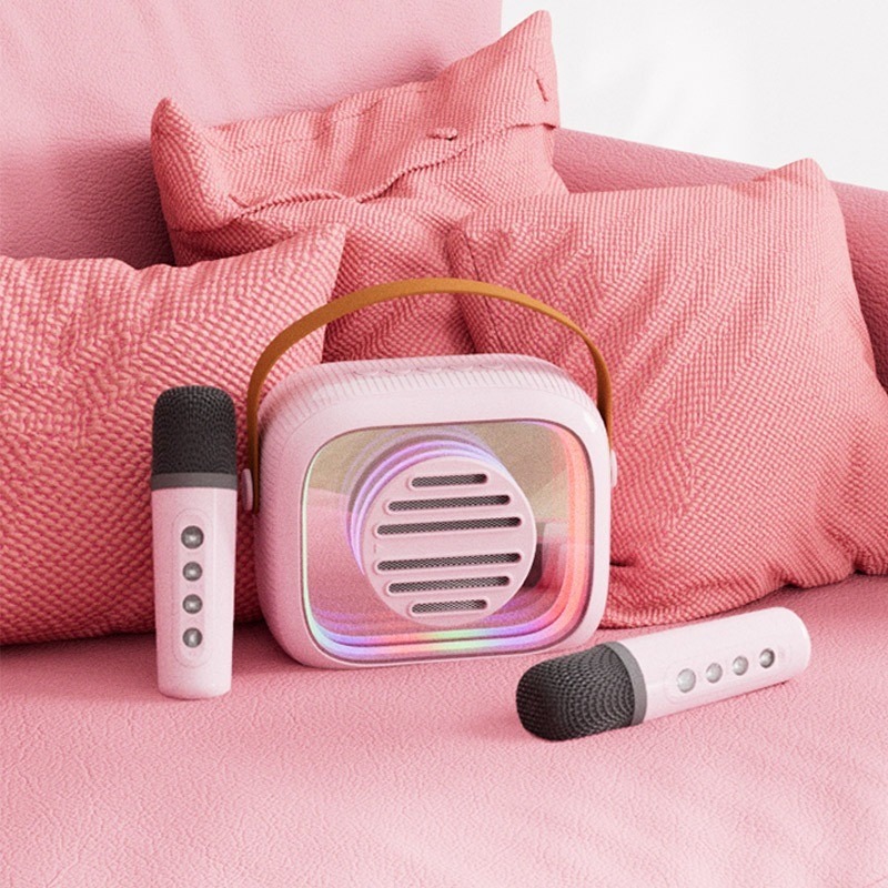 Mini Karaoke Machine for Kids Bluetooth Speaker Dual MIC Wireless Party Box