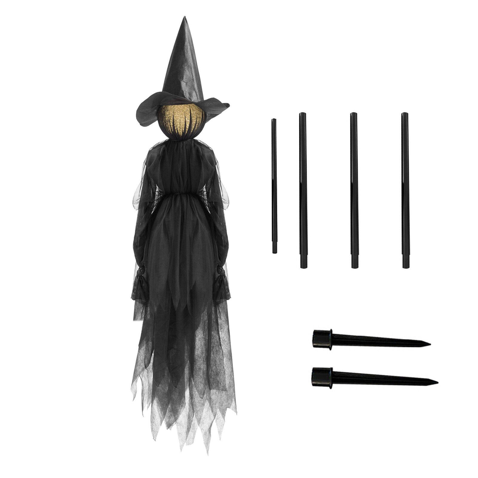 Halloween Multicolor Iluminar Cabezas de Bruja con Sonido Espeluznante Decoración de Patio - Imagen 10 de 11