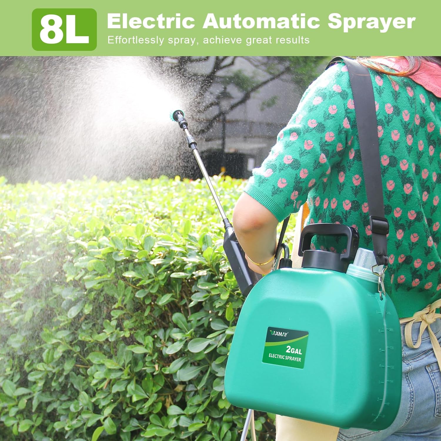 2 Gallon Electric Garden Sprayer Rechargeable 3 Mist Nozzles Retractable Handle - Picture 14 of 15