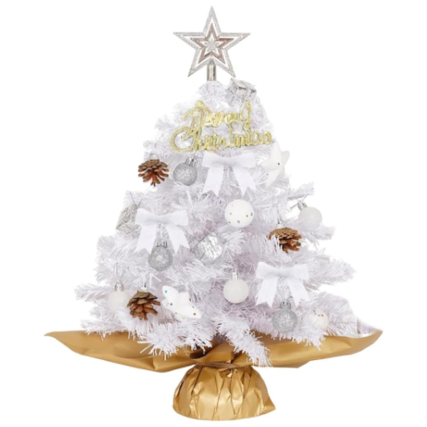 Small Mini Pink Christmas Tree with Light 2ft Tabletop Pine Xmas Tree Ornaments - Picture 12 of 13