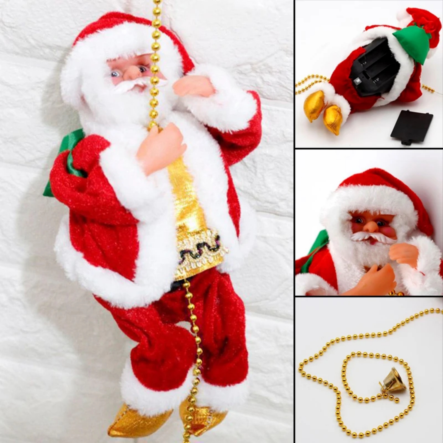 Climbing Santa Claus Electric Ladder Musical Moving Toy Christmas Ornament - Picture 13 of 13