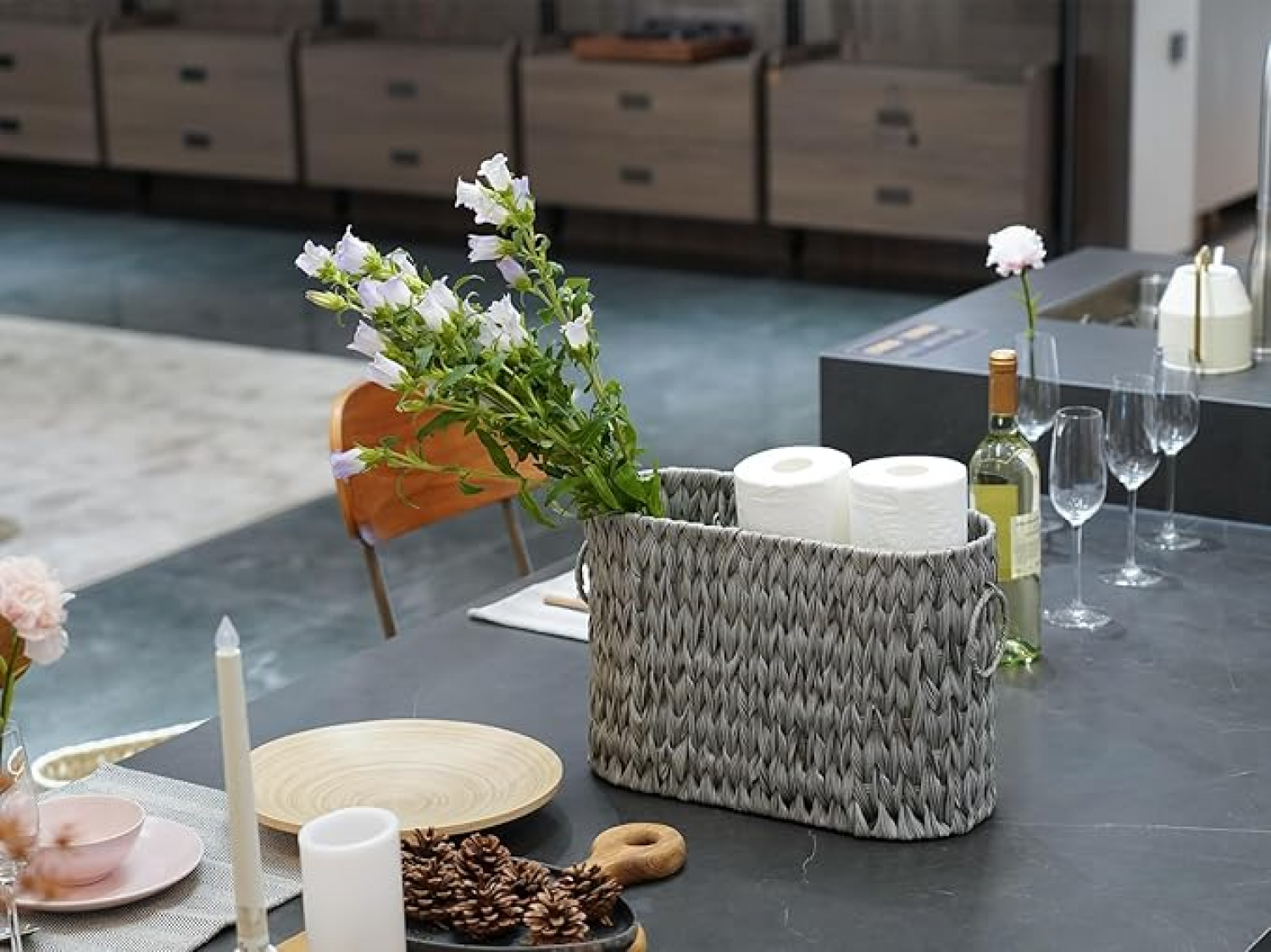 Toilet Paper Storage Toilet Paper Basket Organizer Wicker Basket for Bathroom - Picture 13 of 16