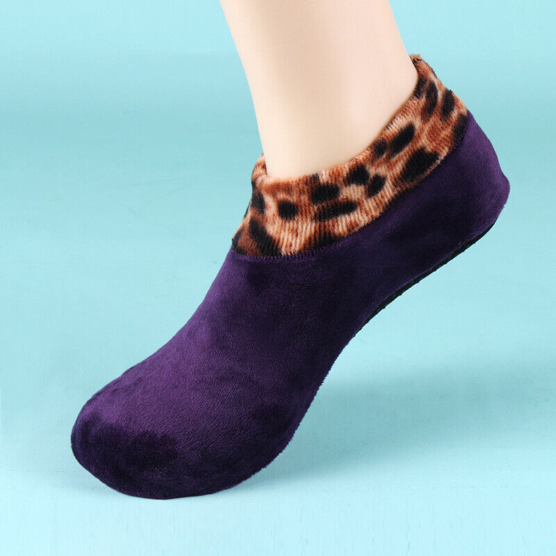 Women Non-slip Warm Non Slip Leopard socks Winter Indoor Home Socks Show Socks