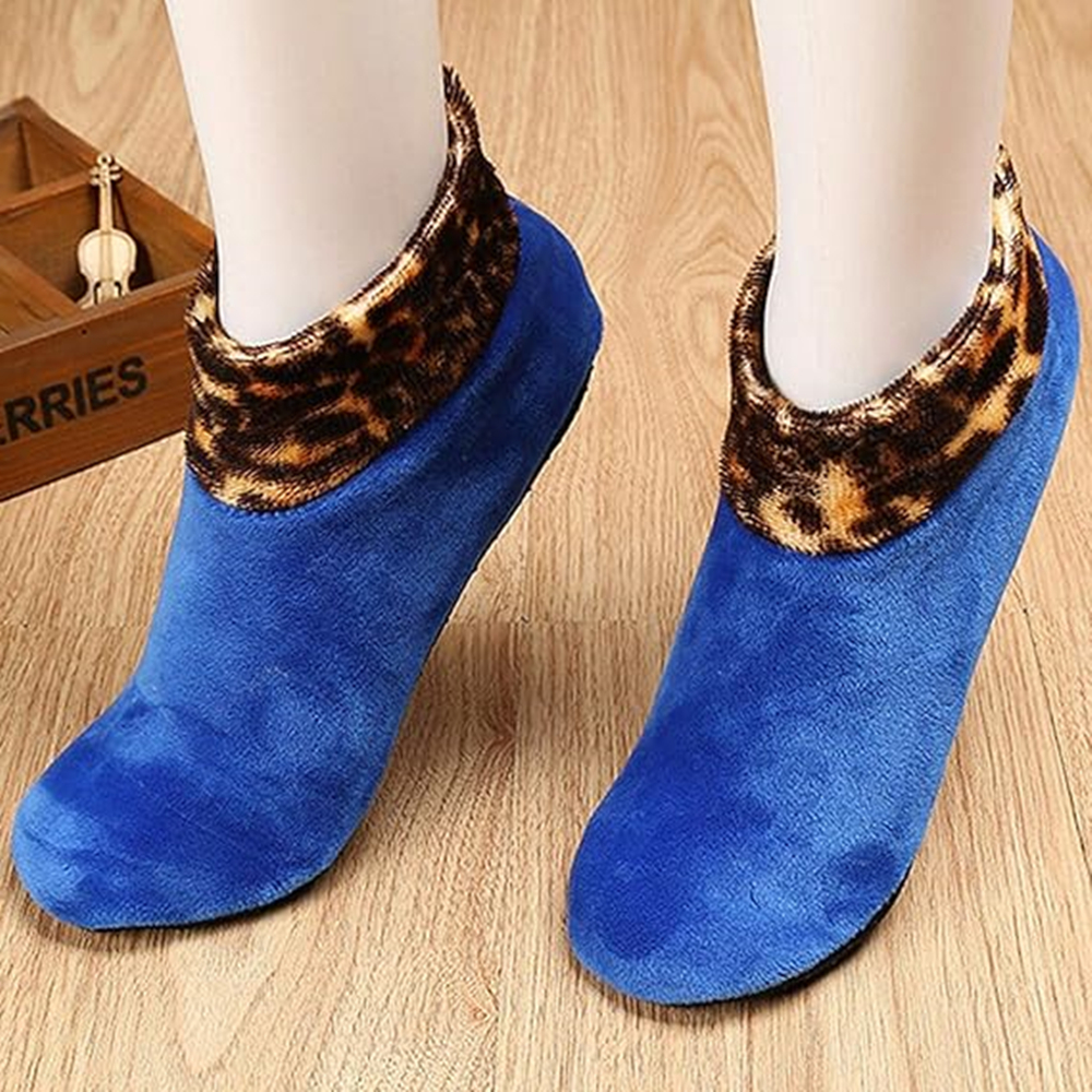 Women Non-slip Warm Non Slip Leopard socks Winter Indoor Home Socks Show Socks