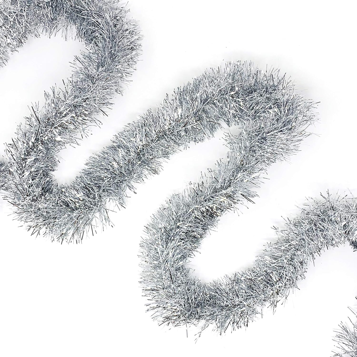 50 Feet Christmas Metallic Foil Tinsel Garland for Tree Walll Holiday Decoration