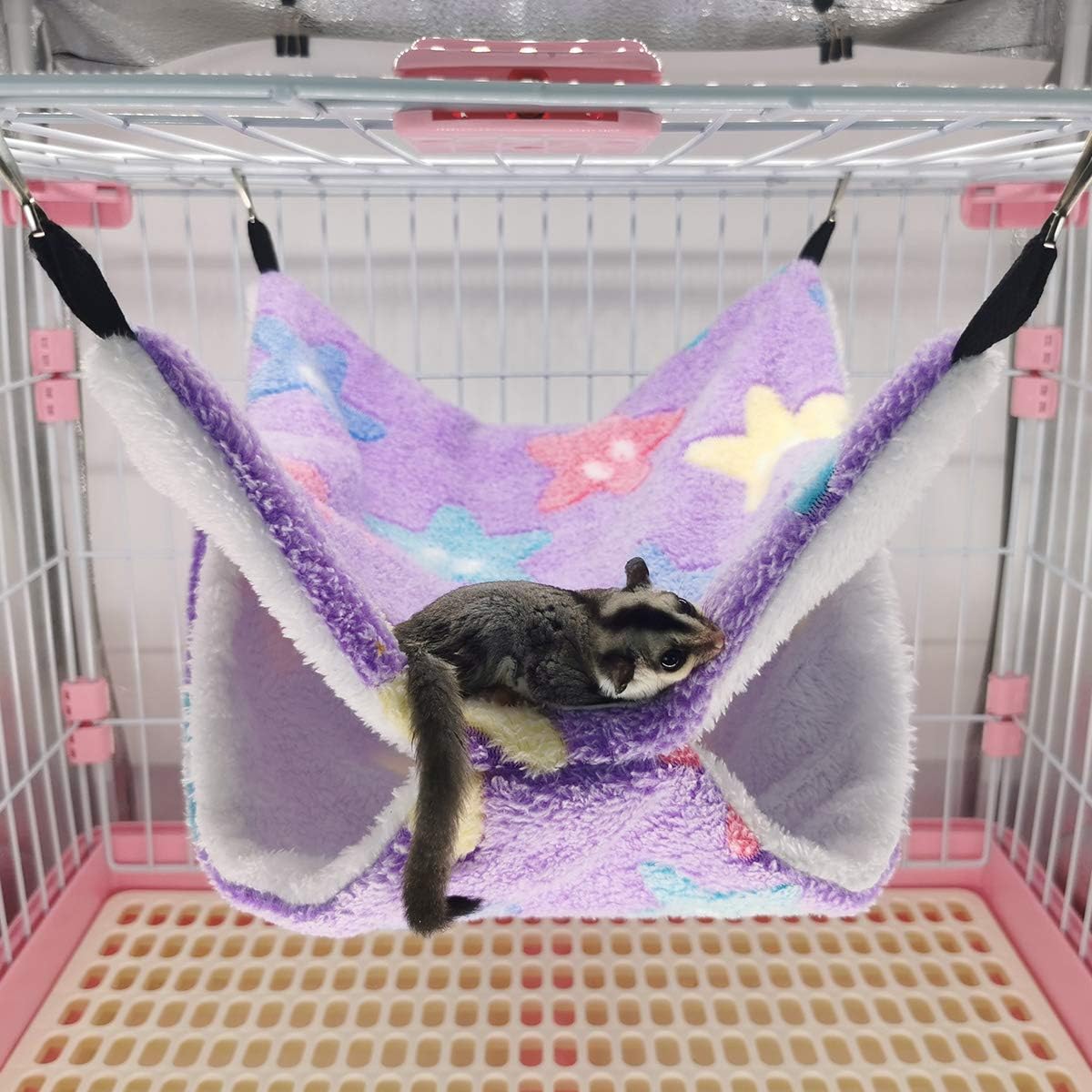 Small Pet Cage Hanging Hammock Pet Nap Sack Sleep Bag Bed Soft Warm House - Picture 9 of 10