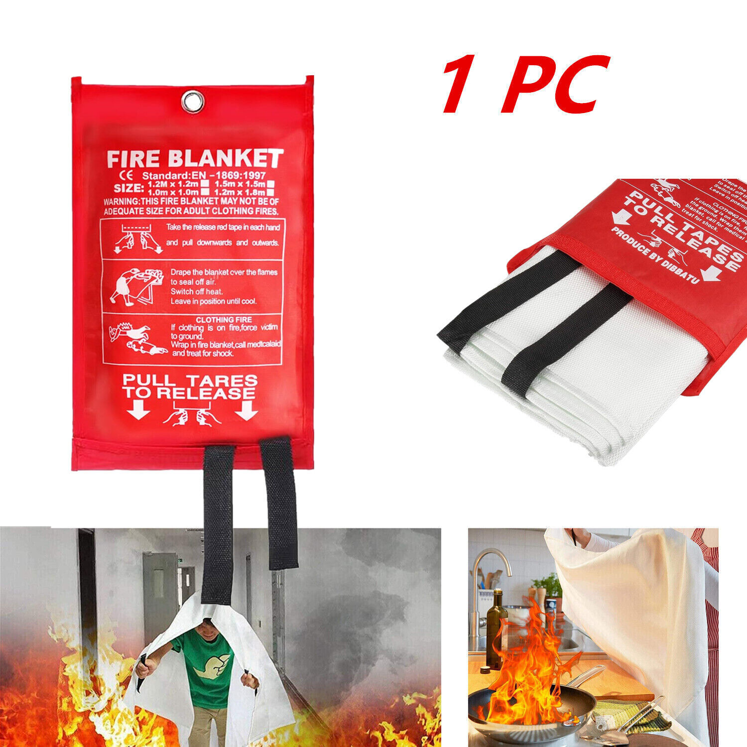 14Pc Wholesale Lot Prepared Emergency Fire Blanket 39”x39” Fiberglass Blanket