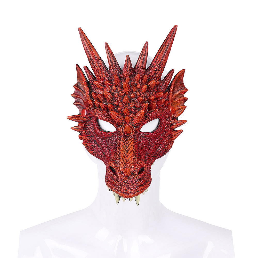 Halloween 3D Dragon Mask Scary Animal Half Face Masks Party Horror Props - Picture 11 of 12