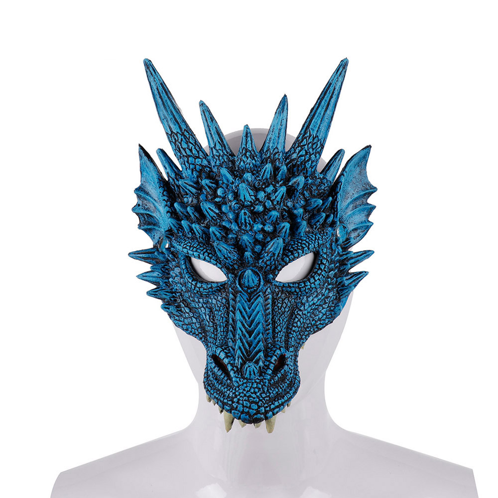 Halloween 3D Dragon Mask Scary Animal Half Face Masks Party Horror Props - Picture 12 of 12