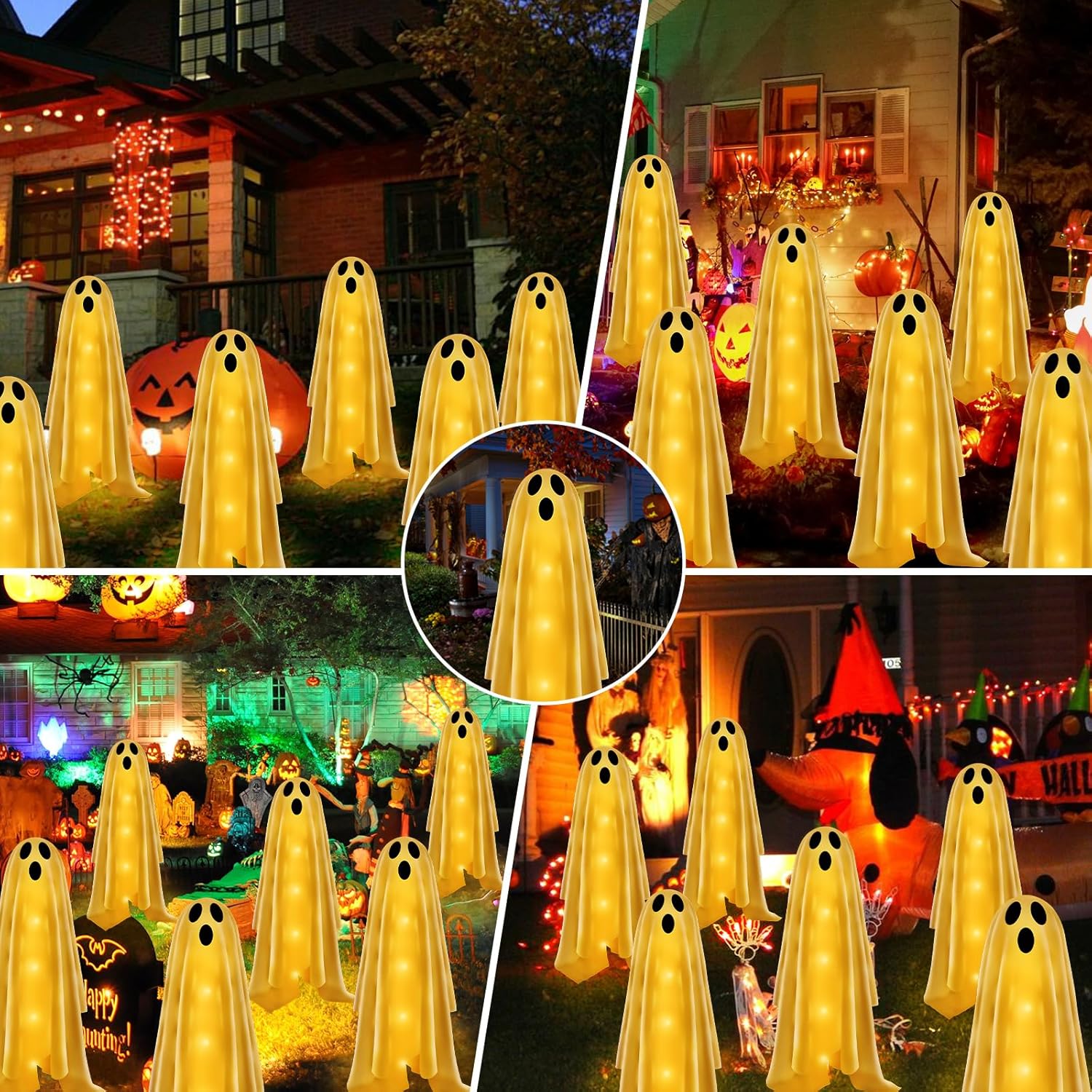 6er Pack Solarleuchten Halloween Geist Deko Außen Solar Lampen Wasserdicht - Bild 14 von 16