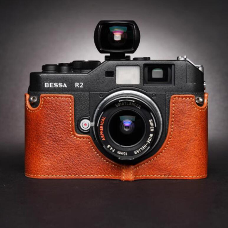 Retro Leather Half Camera Case Bag Cover For Bessa R4M R3M R2M R2 Rollei 35RF - Picture 17 of 19