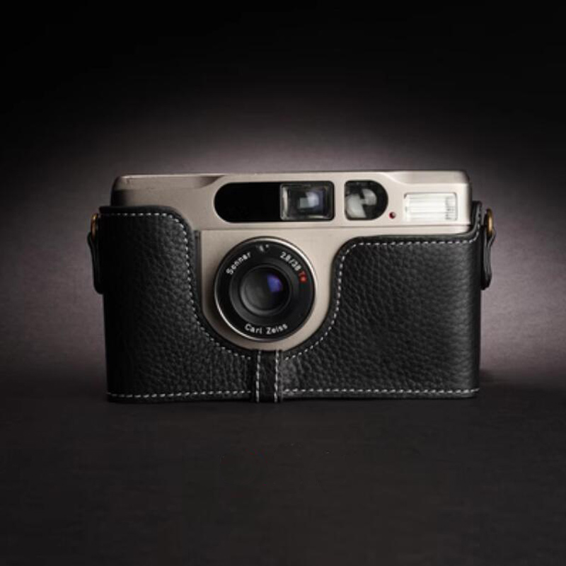 Retro Genuine Real Leather Half Camera Case Bag Cover for Contax T2 Film Camera - Picture 22 of 26