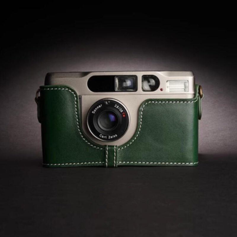 Retro Genuine Real Leather Half Camera Case Bag Cover for Contax T2 Film Camera - Picture 24 of 26
