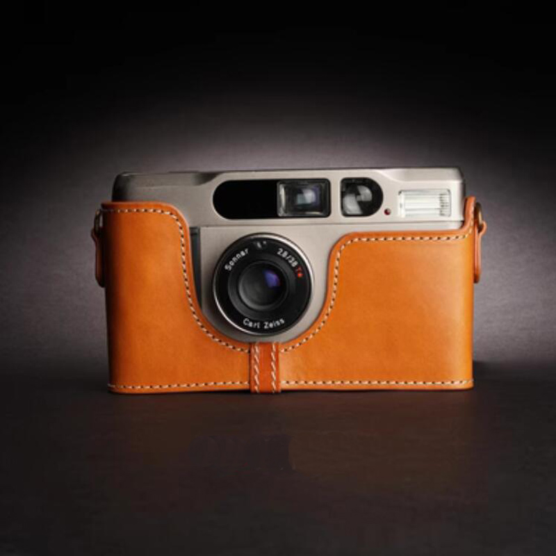 Retro Genuine Real Leather Half Camera Case Bag Cover for Contax T2 Film Camera - Picture 26 of 26