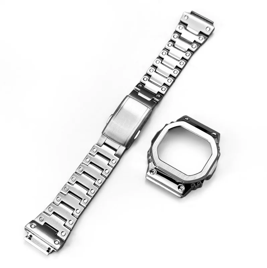 Metal Stainless Steel Watch Bnad Strap Case Cover Kit For Casio G-SHOCK DW-H5600