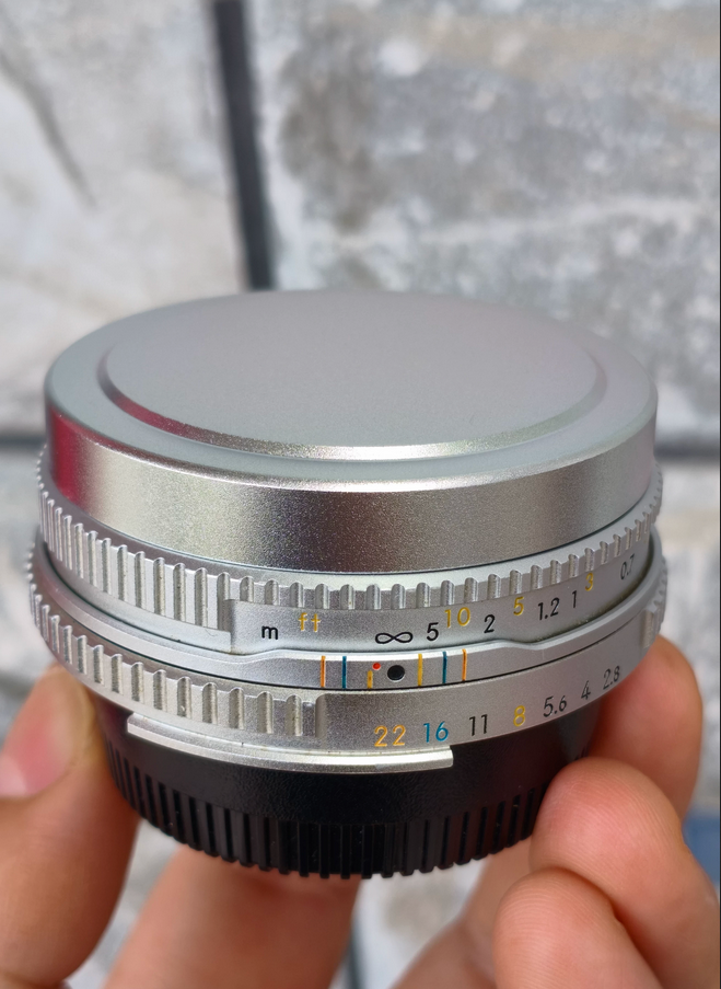 1pcs Black/ Silver Metal Lens Hood for Nikon HN-35 Ai Nikkor 45mm F2.8P Lens