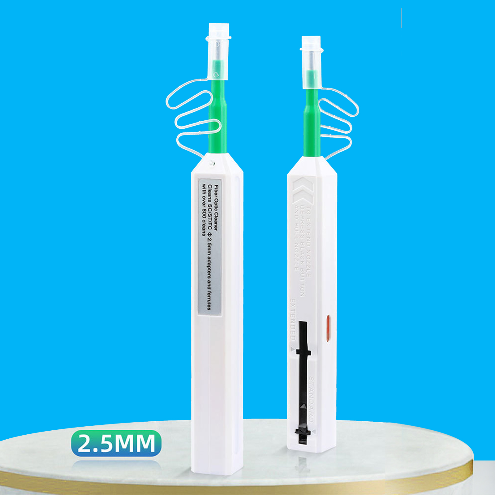 1x One-Click Cleaner Tool 1.25/2.5mm Fiber Optic Cleaning Pen Connector SC/FC/ST - 第 11/14 張圖片