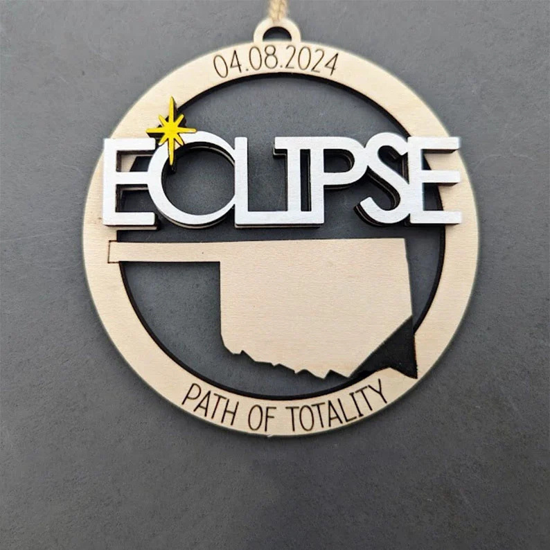 2024 Solar Eclipse Souvenir Ornament Decor Sign Total Solar Eclipse Ornament