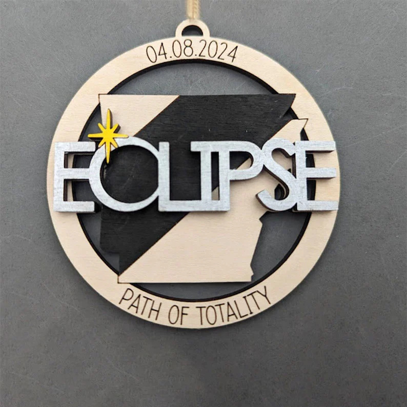 2024 Solar Eclipse Souvenir Ornament Decor Sign Total Solar Eclipse Ornament