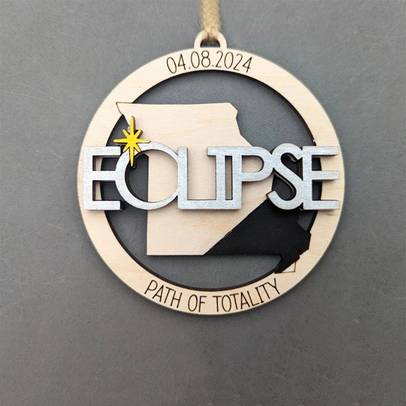 2024 Solar Eclipse Souvenir Ornament Decor Sign Total Solar Eclipse Ornament