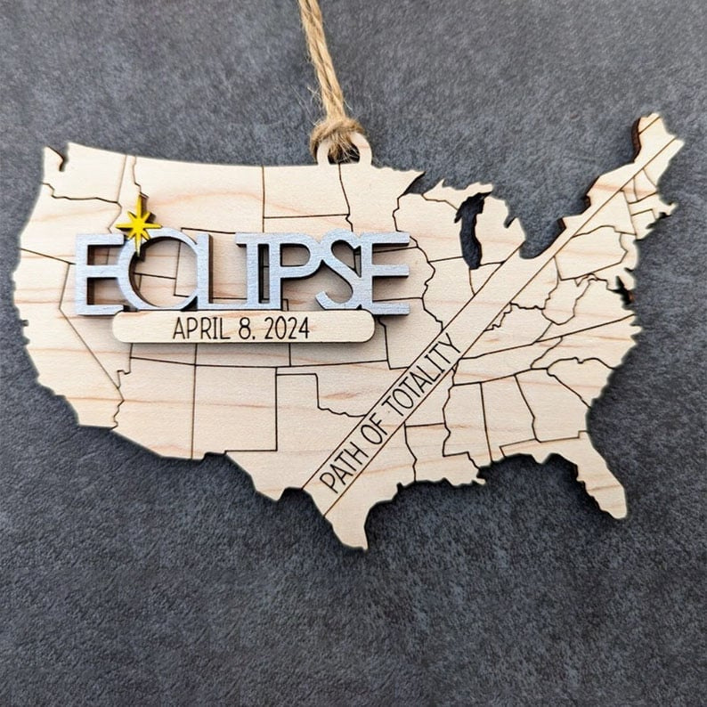 2024 Solar Eclipse Souvenir Ornament Decor Sign Total Solar Eclipse Ornament