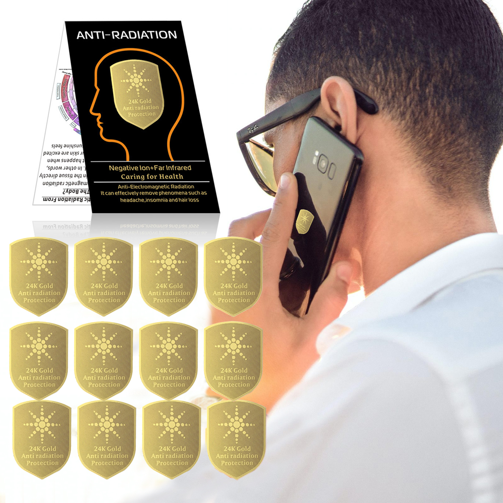 Autocollant anti-radioprotection EMF EMR bouclier téléphone bloqueur de rayonnement autocollant - Photo 10 sur 10