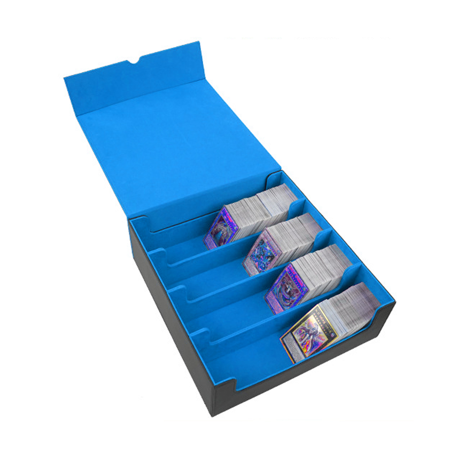 4-Row 2400+ Trading Card Storage Box PU Deck Case für Sports, TCG, PTCG Cards