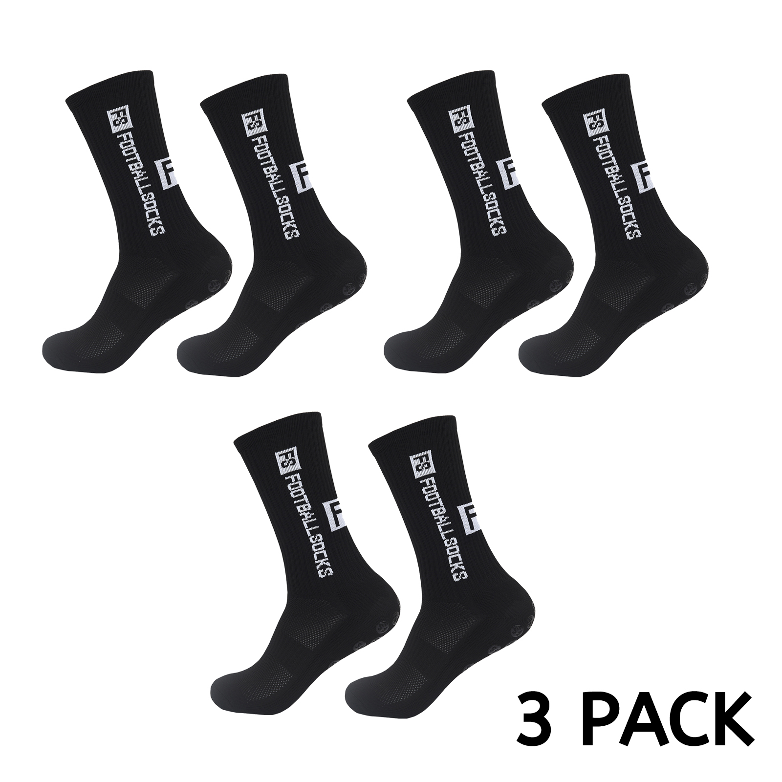3/6 Pairs Men's Soccer Socks Anti-Slip Grip Pads Socks Non Skid Socks for Sports - Picture 7 of 28