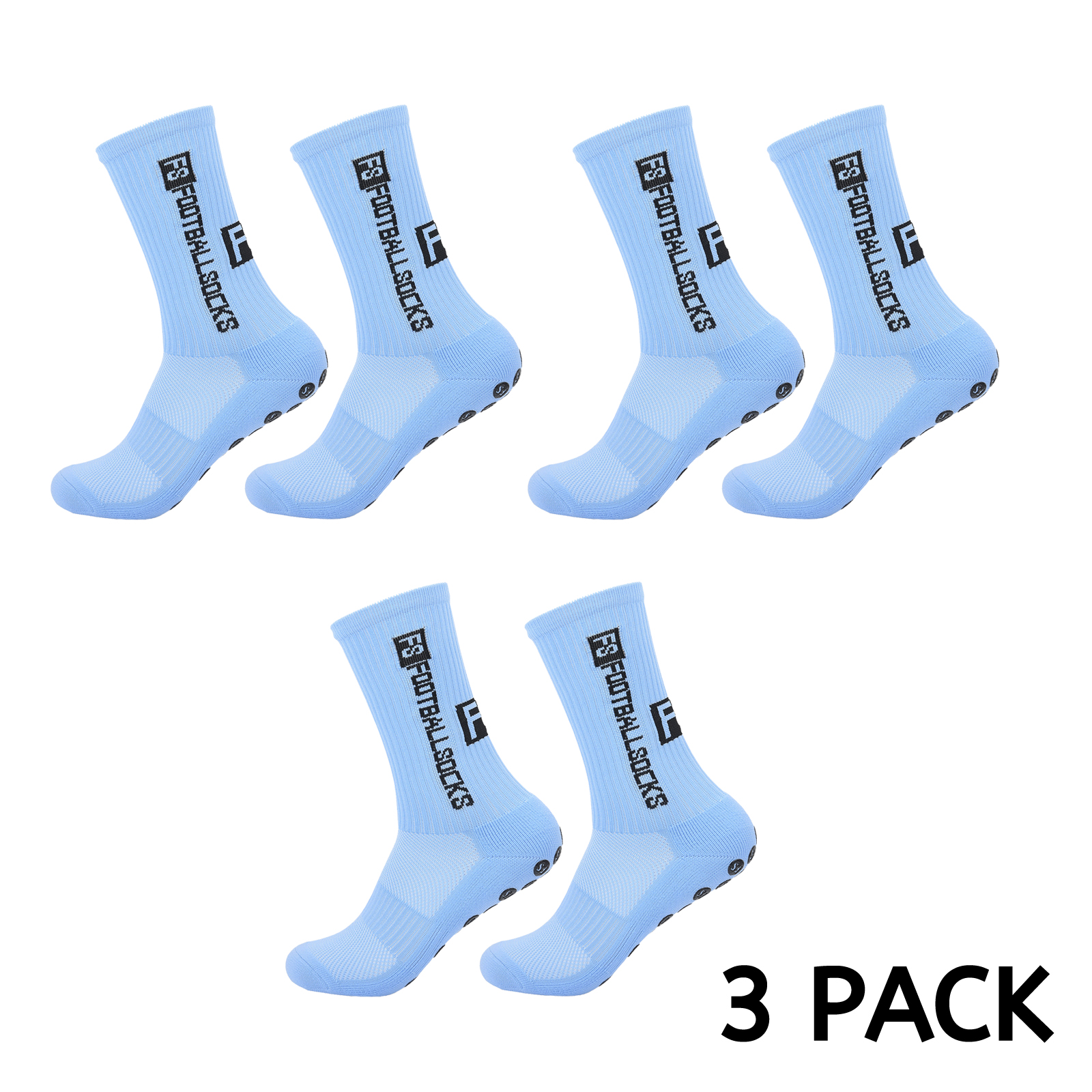 3/6 Pairs Men's Soccer Socks Anti-Slip Grip Pads Socks Non Skid Socks for Sports - Picture 11 of 28