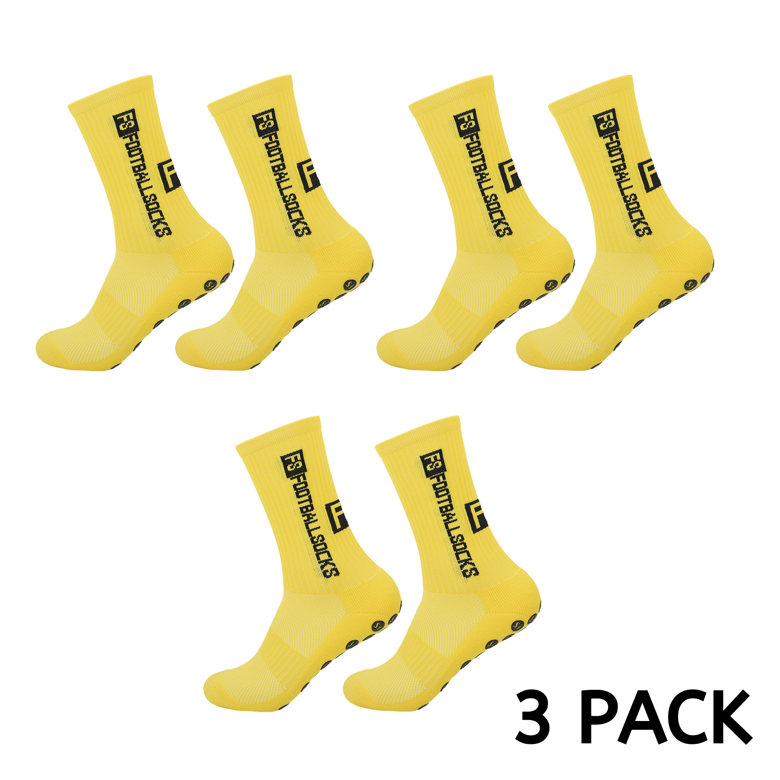 3/6 Pairs Men's Soccer Socks Anti-Slip Grip Pads Socks Non Skid Socks for Sports - Picture 13 of 28
