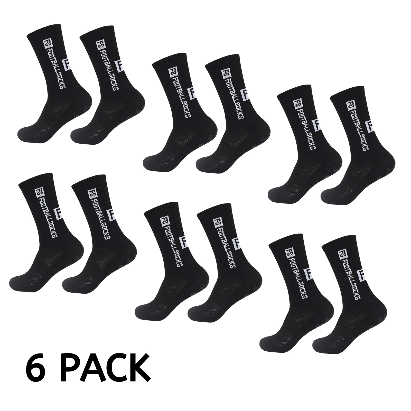 3/6 Pairs Men's Soccer Socks Anti-Slip Grip Pads Socks Non Skid Socks for Sports - Picture 18 of 28