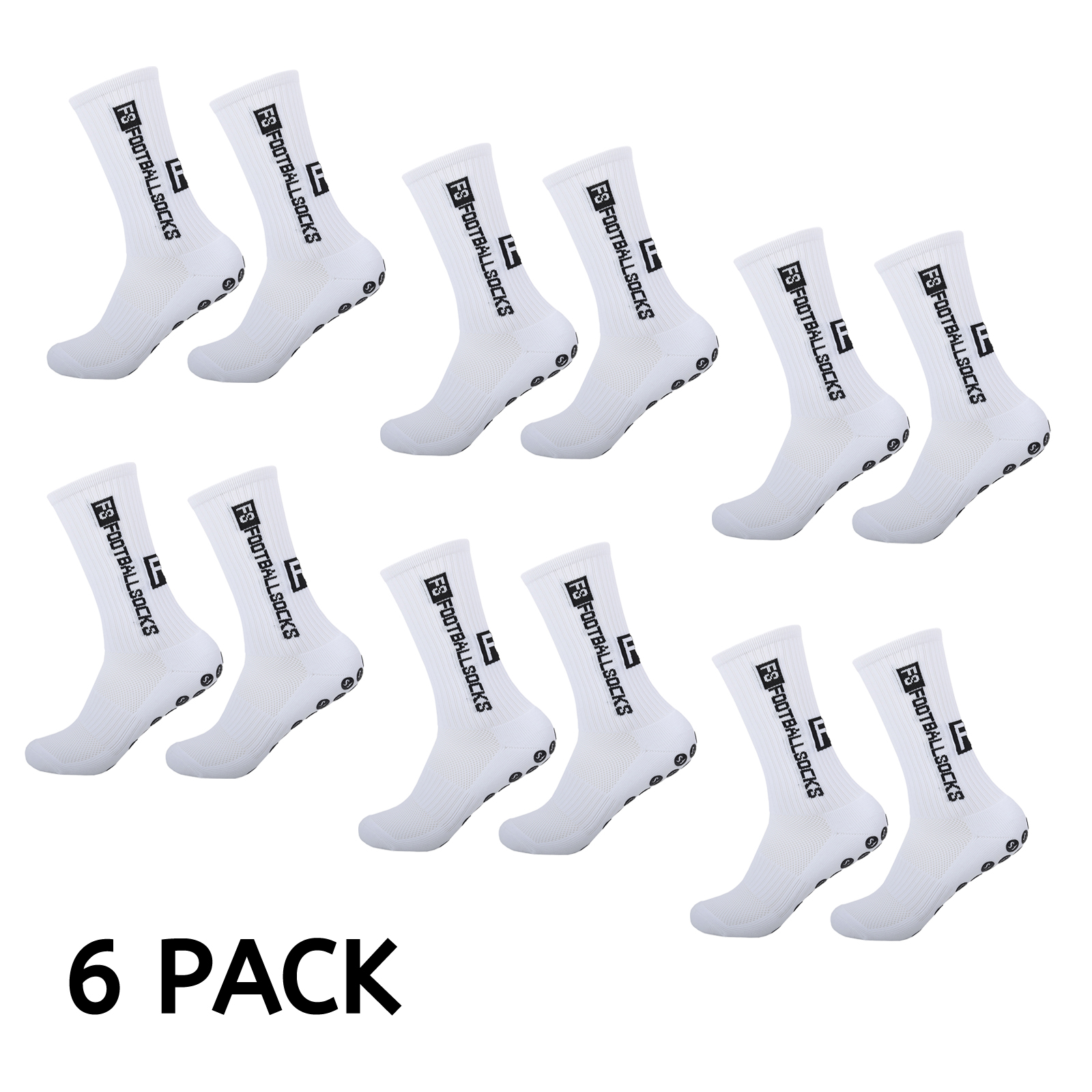 3/6 Pairs Men's Soccer Socks Anti-Slip Grip Pads Socks Non Skid Socks for Sports - Picture 19 of 28