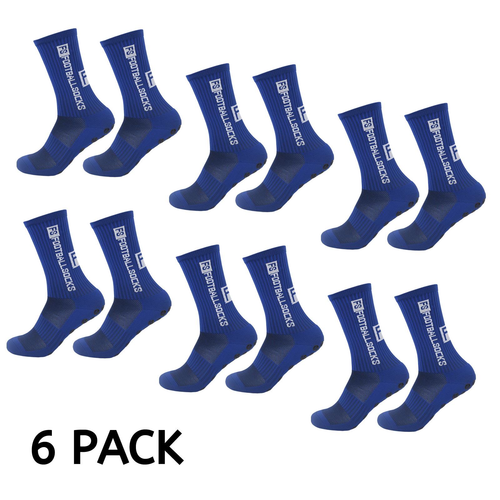 3/6 Pairs Men's Soccer Socks Anti-Slip Grip Pads Socks Non Skid Socks for Sports - Picture 21 of 28
