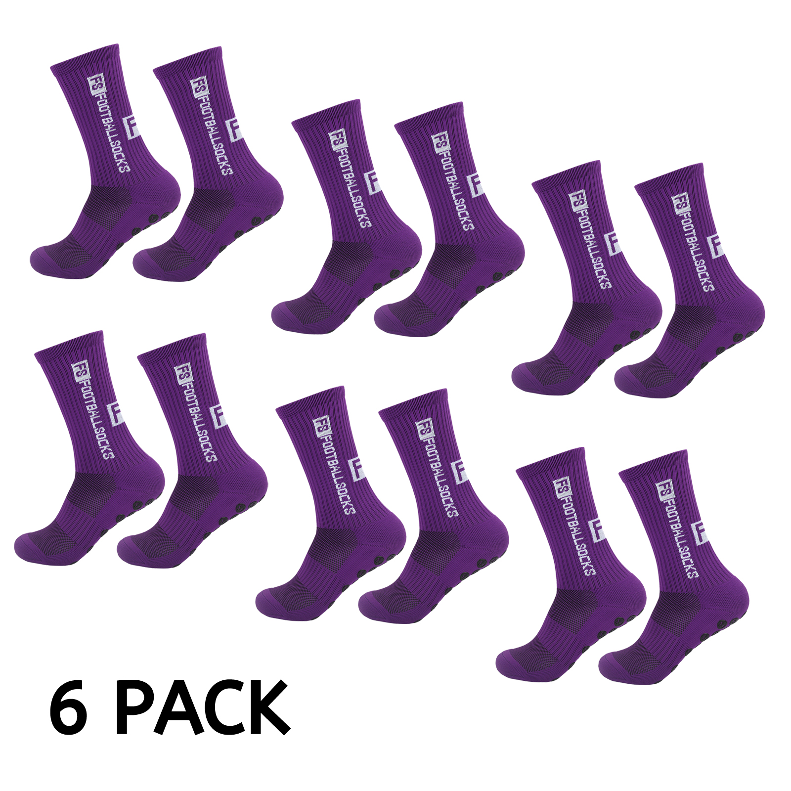3/6 Pairs Men's Soccer Socks Anti-Slip Grip Pads Socks Non Skid Socks for Sports - Picture 27 of 28