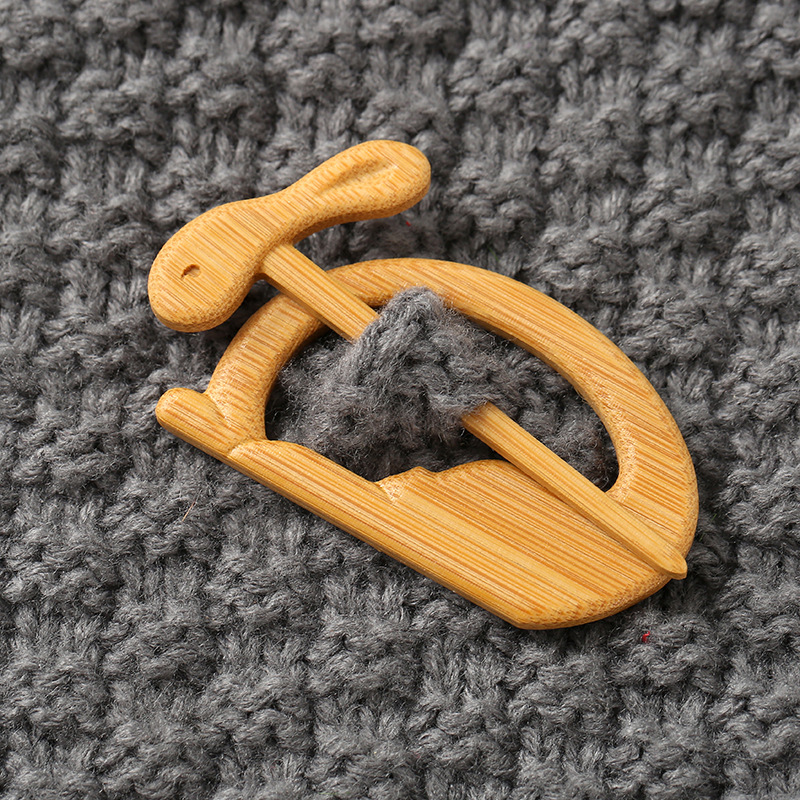 1 Pz Sciarpa Maglione Spilla in Legno con Motivo Animale Scialle Legno Cartoni Animati Spilla - Foto 20 di 27