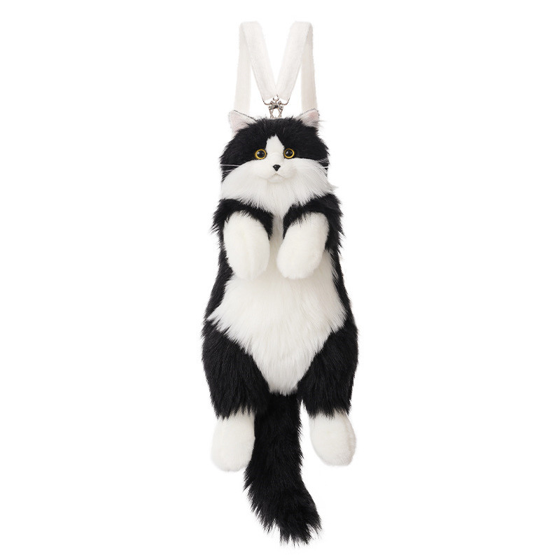 Simulated Stuffed Cat Backpack Realistic Animal Stuffed Bag Plush Backpack Toy - Picture 13 of 21