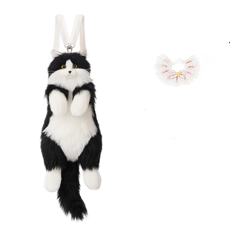 Simulated Stuffed Cat Backpack Realistic Animal Stuffed Bag Plush Backpack Toy - Picture 14 of 21