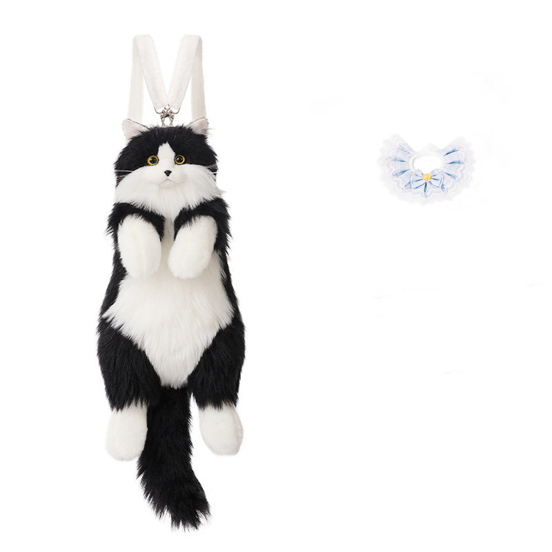 Simulated Stuffed Cat Backpack Realistic Animal Stuffed Bag Plush Backpack Toy - Picture 15 of 21