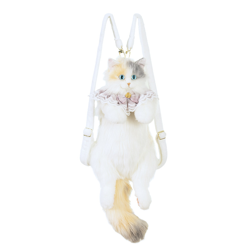 Simulated Stuffed Cat Backpack Realistic Animal Stuffed Bag Plush Backpack Toy - Picture 17 of 21