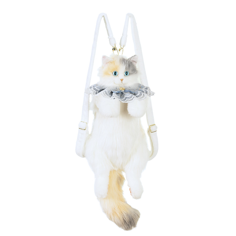 Simulated Stuffed Cat Backpack Realistic Animal Stuffed Bag Plush Backpack Toy - Picture 18 of 21
