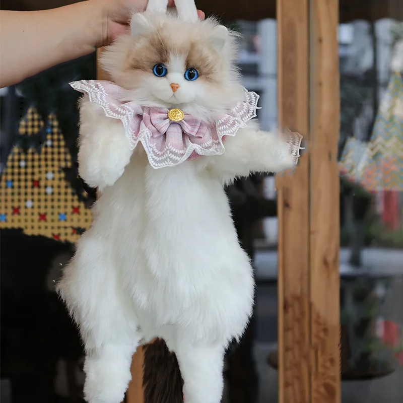 Simulated Stuffed Cat Backpack Realistic Animal Stuffed Bag Plush Backpack Toy - Picture 20 of 21
